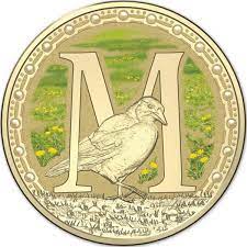 2015 Australia $1 One dollar coin 2015 ALPHABET Coloured Frosted M - Magpie