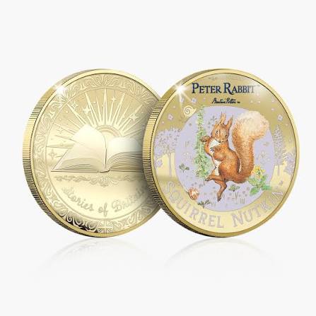 Stories of Britain Beatrix Potter Squirrel Nutkin Gold Plated BU Commemorative