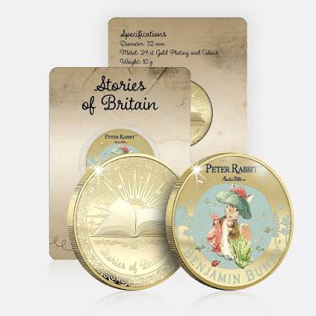 Stories of Britain Beatrix Potter Benjamin Bunny Gold Plated BU Commemorative