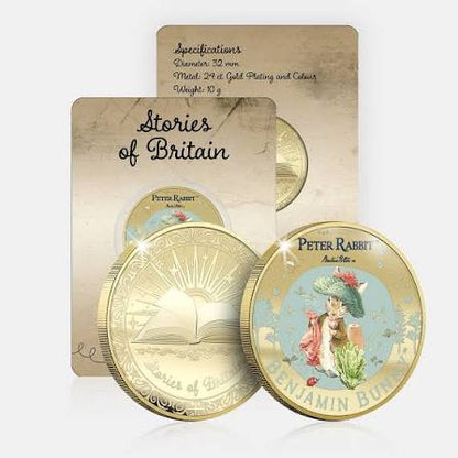 Stories of Britain Beatrix Potter Benjamin Bunny Gold Plated BU Commemorative