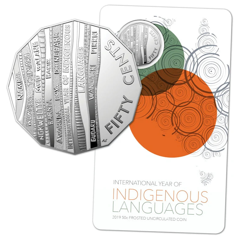 2019 International Year of Indigenous Languages 50 Cent Carded Coin