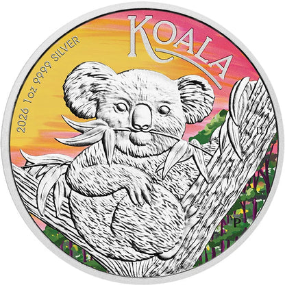 2026 $1 Brisbane Money Expo Koala Coloured SIGNED 1oz Silver Coin