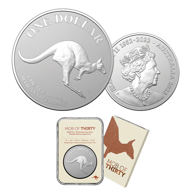 2023 Kangaroo Series 30th Anniversary – Mob of Thirty 1oz Silver Frosted Uncirculated Coin