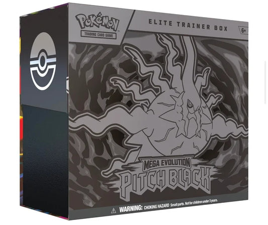 COMING SOON: Pokémon TCG: Mega Evolution — Pitch Black Elite Trainer Box (ETB)
