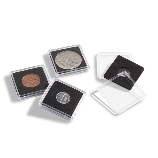 QUADRUM Mini coin capsules 22 mm, pack of 10 (38 x 38 x 6.4 mm Square Capsule)