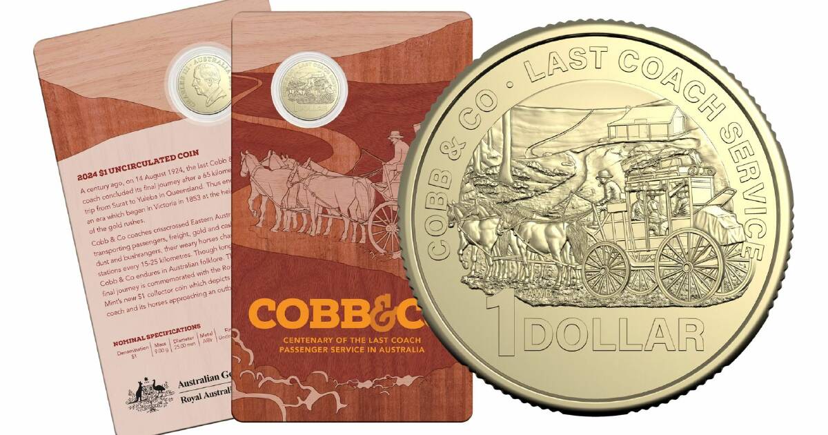 2024 $1 Cobb & Co - Centenary of the Last Coach Service in Australia - Uncirculated coin on card