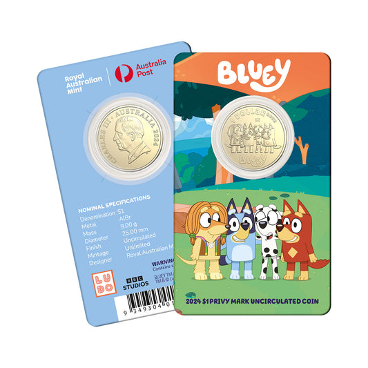 2024 Bluey Dollarbucks $1 Privy Mark Coin-in-Card – Bluey and Friends