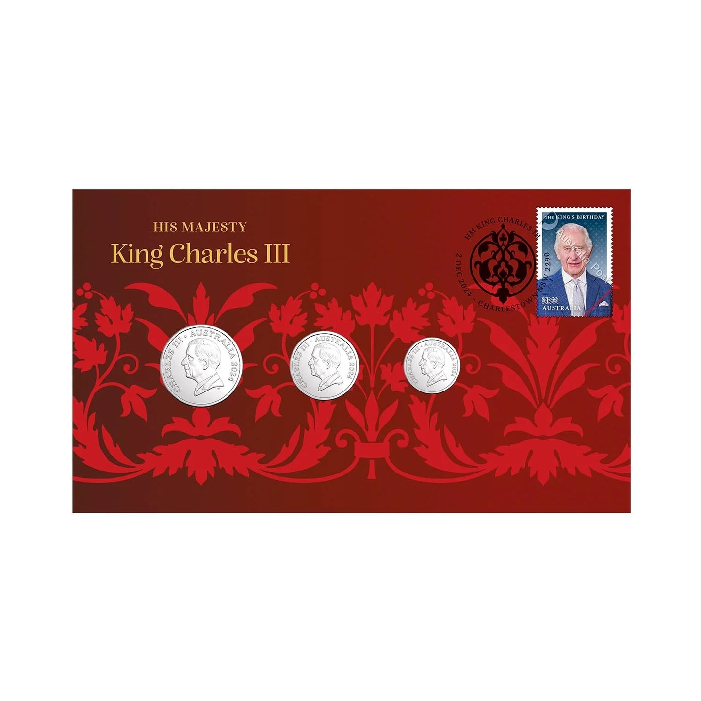 2024 King Charles III Effigy Three Coin Postal Numismatic Cover (PNC) RAM