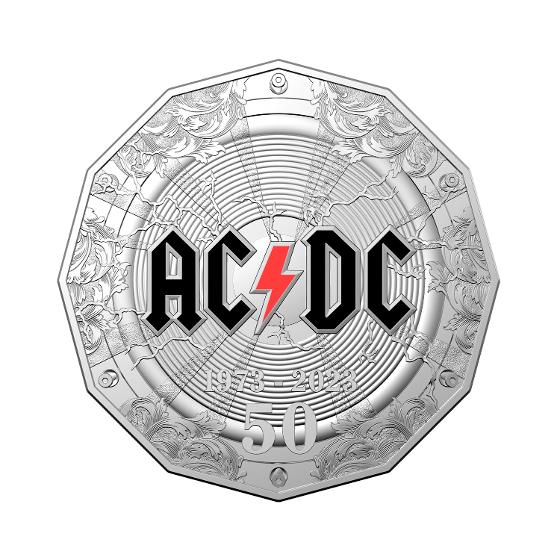 2023 AC/DC 50th Anniversary Australian 50c Coloured Coin PNC