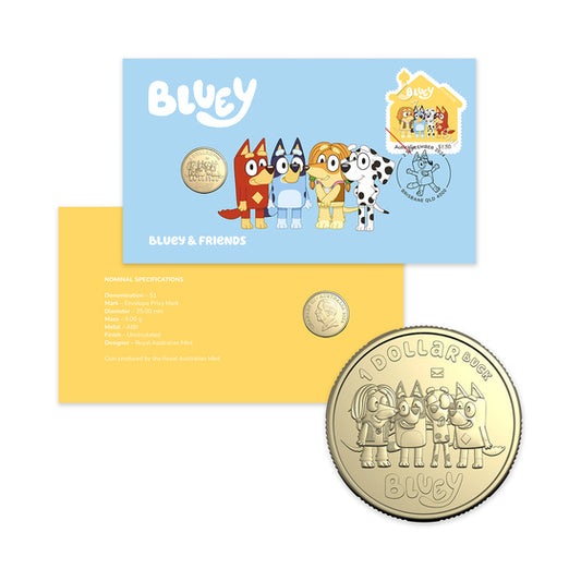 2024 Bluey $1 Privy Mark Postal Numismatic Cover (PNC) – Bluey & Friends