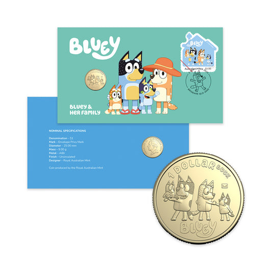 2024 Bluey $1 Privy Mark Postal Numismatic Cover (PNC) – Bluey & Her Family