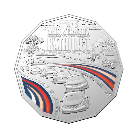 2023 60th Anniversary of the Bathurst Great Race 50c Coloured Uncirculated Coin