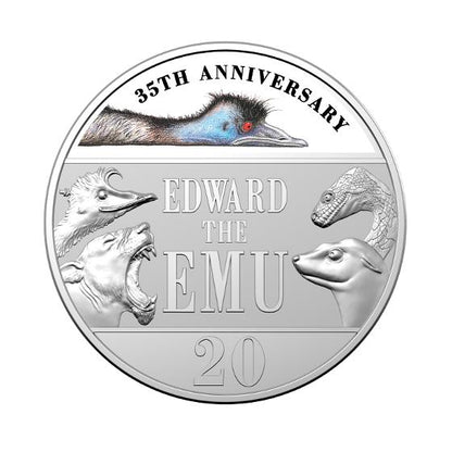 2023 20c CuNi Coloured Uncirculated Coin (Coin in Card) – 35th Anniversary of Edward the Emu