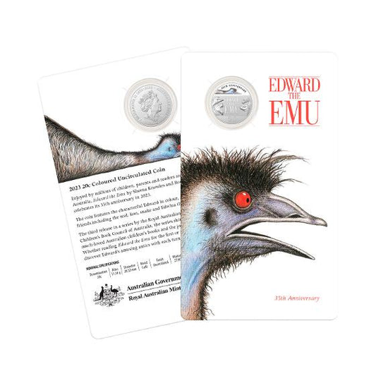 2023 20c CuNi Coloured Uncirculated Coin (Coin in Card) – 35th Anniversary of Edward the Emu