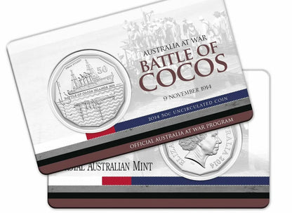 2014 Australians at War - Battle of Cocos 50 cent Uncirculated Decimal Coin