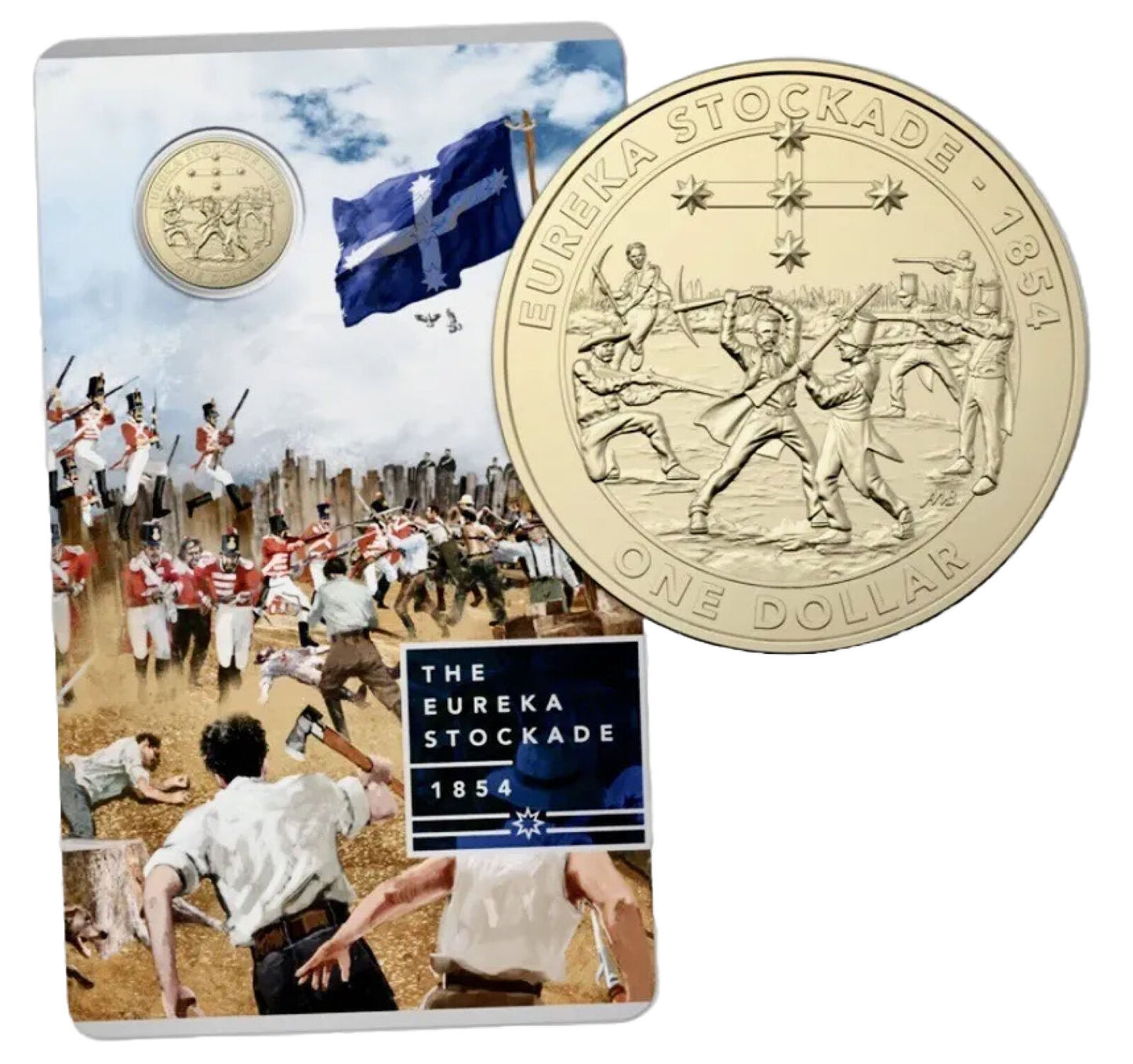 2019 $1 The Eureka Stockade 1854 coin on card