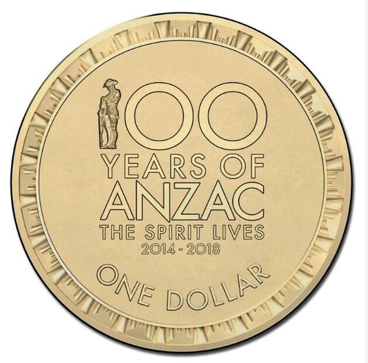 2015 $1 one dollar ANZAC coin - Low mintage - CIRCULATED