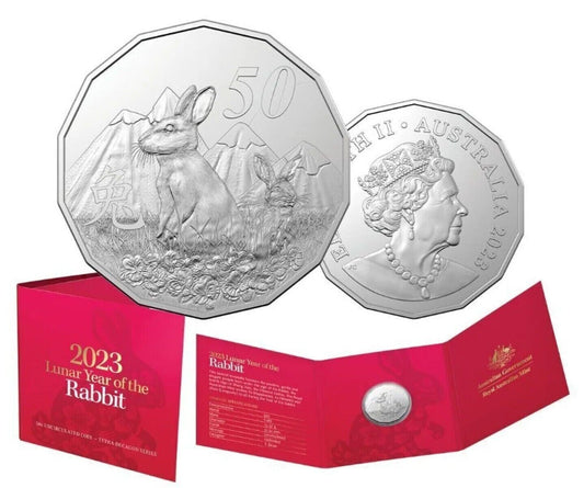 2023 Royal Australian Mint Fifty Cents 50c Lunar New Year of the Rabbit Tetra-Decagonal Lunar Series Coin