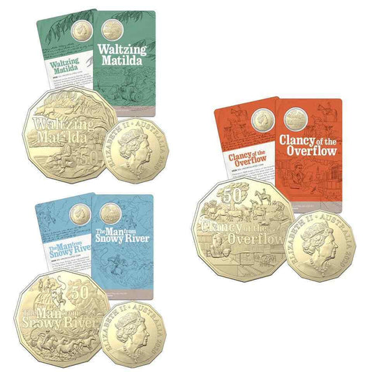 2020 Banjo Paterson – Treasured Australian Poetry 50c Three-Coin Set