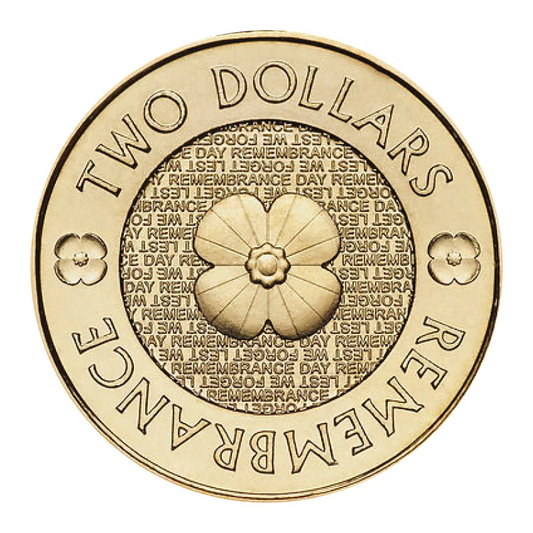 2012 $2 two dollar coin GOLD POPPY - Low mintage - CIRCULATED