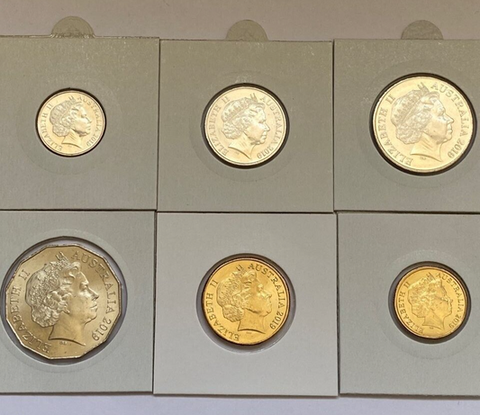 2019 Australian Coin Set - IRB Ian Rank-Broadley- 6 Coins UNC from mint bags