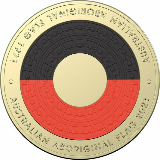 2021 Australian $2 Two dollar Aboriginal Flag 50th Anniversary coin - CIRCULATED