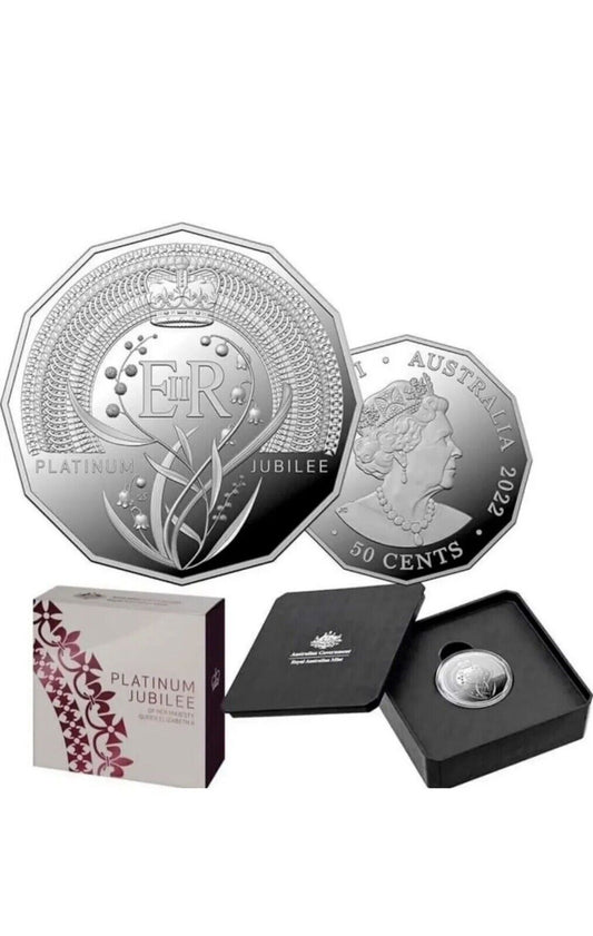 2022 50c Silver Proof Platinum Jubilee of HM Queen Elizabeth II