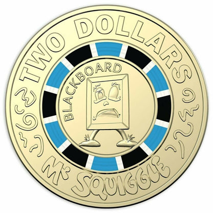 2019 Mr Squiggle - Blackboard $2 Two Dollar Coin - Circulated - Low Mintage