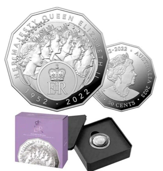2023 50 cent Elizabeth Regina HM Queen Elizabeth II Commemoration Silver Proof