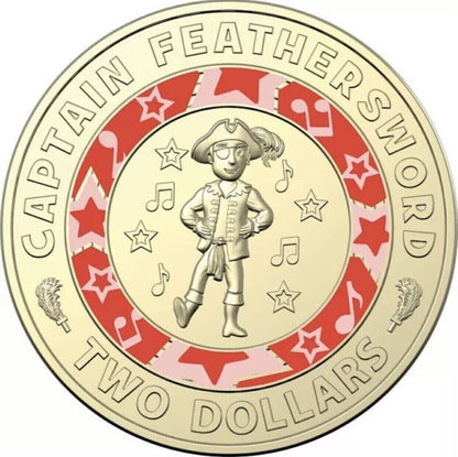 2021 $2 two dollar coin WIGGLES Captain Feathersword - Low mintage - CIRCULATED