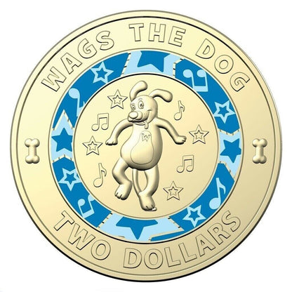 2021 $2 two dollar coin WIGGLES Wags the Dog - Low mintage - CIRCULATED