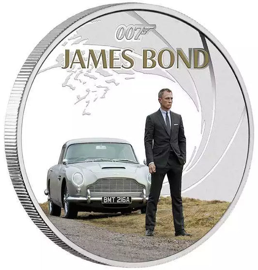 2024 $1 James Bond Daniel Craig 1 Oz Silver Proof Coloured Coin