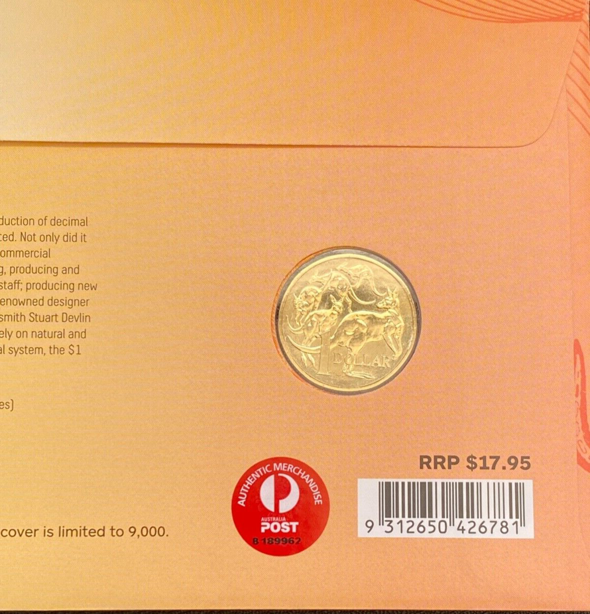 2016 50th Anniversary Decimal Currency Changeover - $1 Dollar Coin PNC