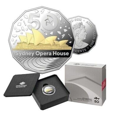 2023 50c Silver Selectively Gold-Plated Proof Coin – 50th Anniversary of the Sydney Opera House