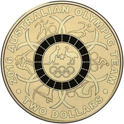 2016 $2 two dollar Olympics Black coin - Low mintage - CIRCULATED