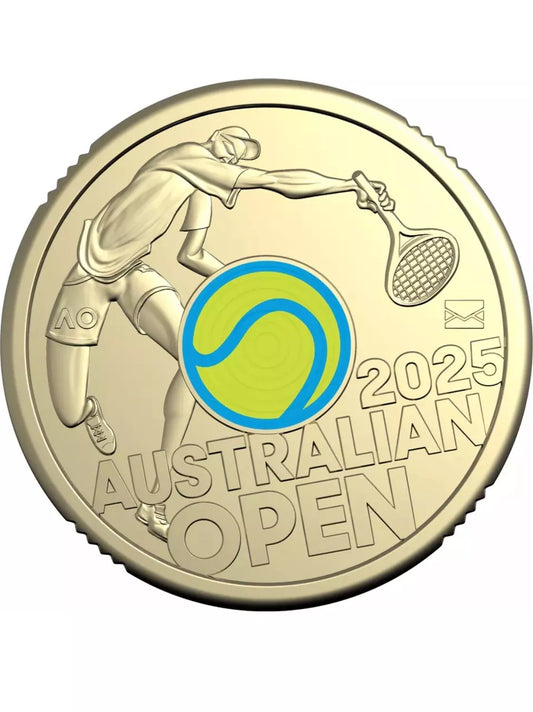 2025 Men’s Australian Open $2 Privy Mark Coin in Folder - SPECIAL YELLOW COLOUR