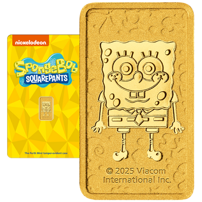 2025 SPONGEBOB SQUAREPANTS – 1g .9999 Gold Perth Mint Minted Bar