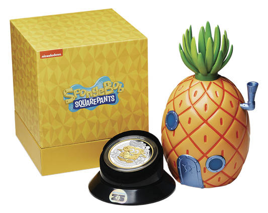 2024 $2 SpongeBob SquarePants 2 Oz Silver Proof Gilded Coin