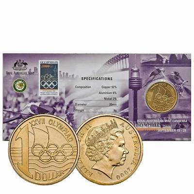2000 $1 'Olymphilex 2000 - XXVII OLYMPIAD' C Mintmark Carded Coins