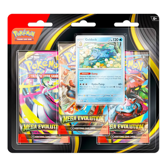 Pokemon TCG Mega Evolutions Three Pack Blister - Golduck
