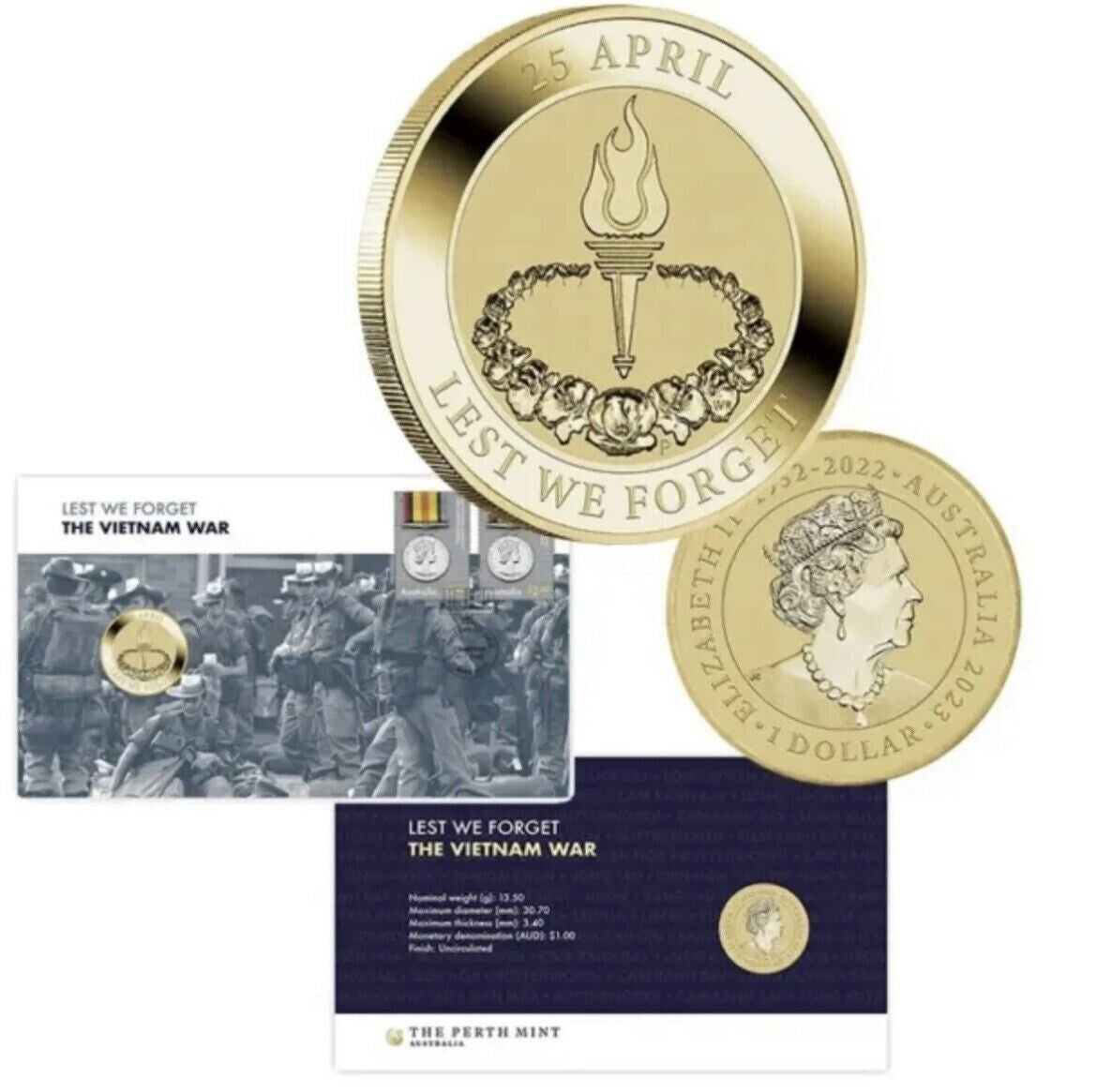 2023 Issue 11 Lest We Forget – The Vietnam War PNC with Perth Mint $1 Coin